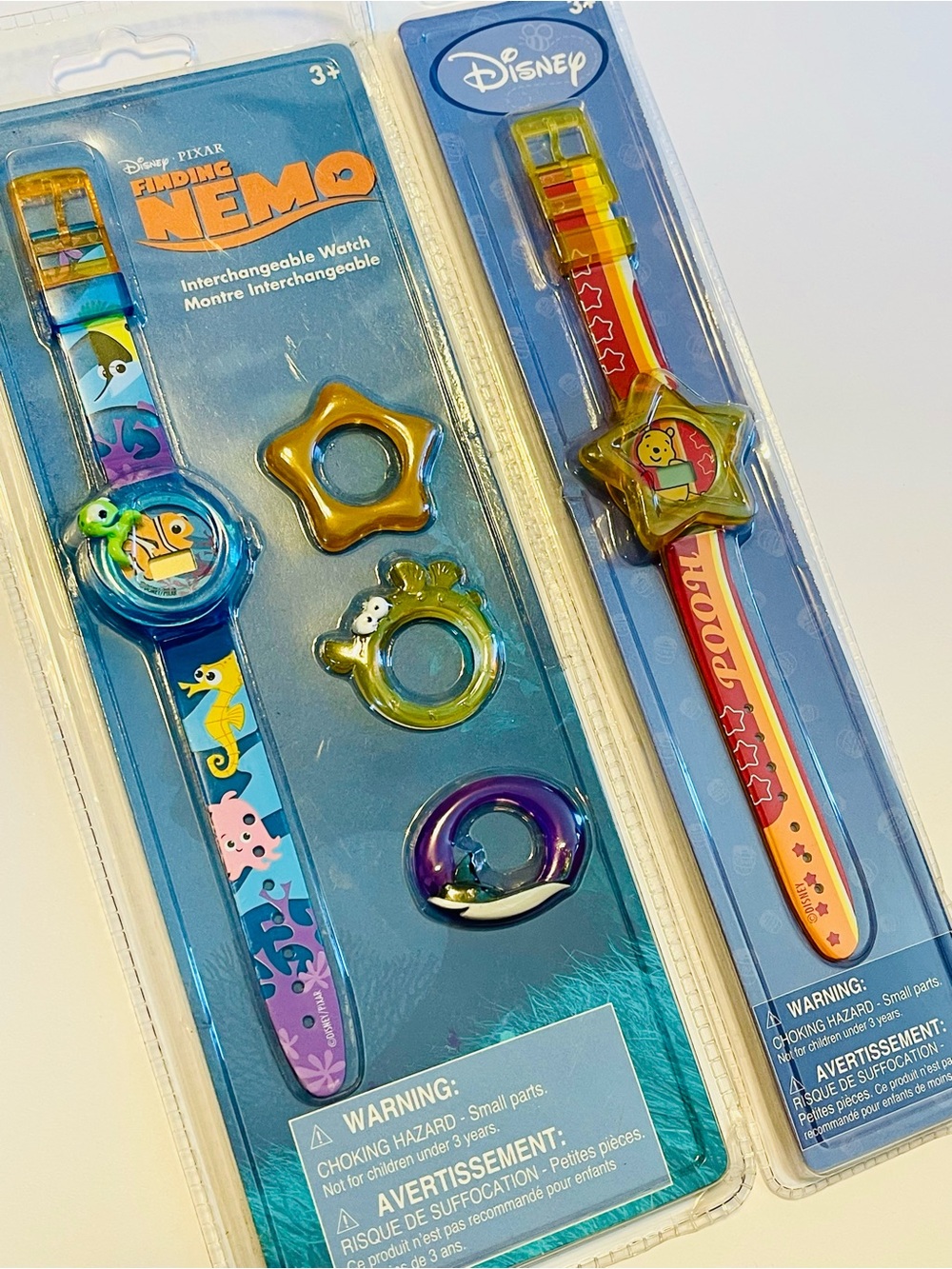 VINTAGE DISNEY STORE KIDS WRIST WATCH SET PIXAR FINDING NEMO & WINNIE THE POOH